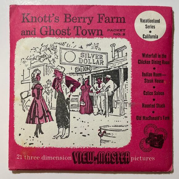 KNOTTS BERRY FARM and GHOST TOWN Packet No. 2 3d View-Master 3 Reel Packet 1956 - Picture 1 of 9